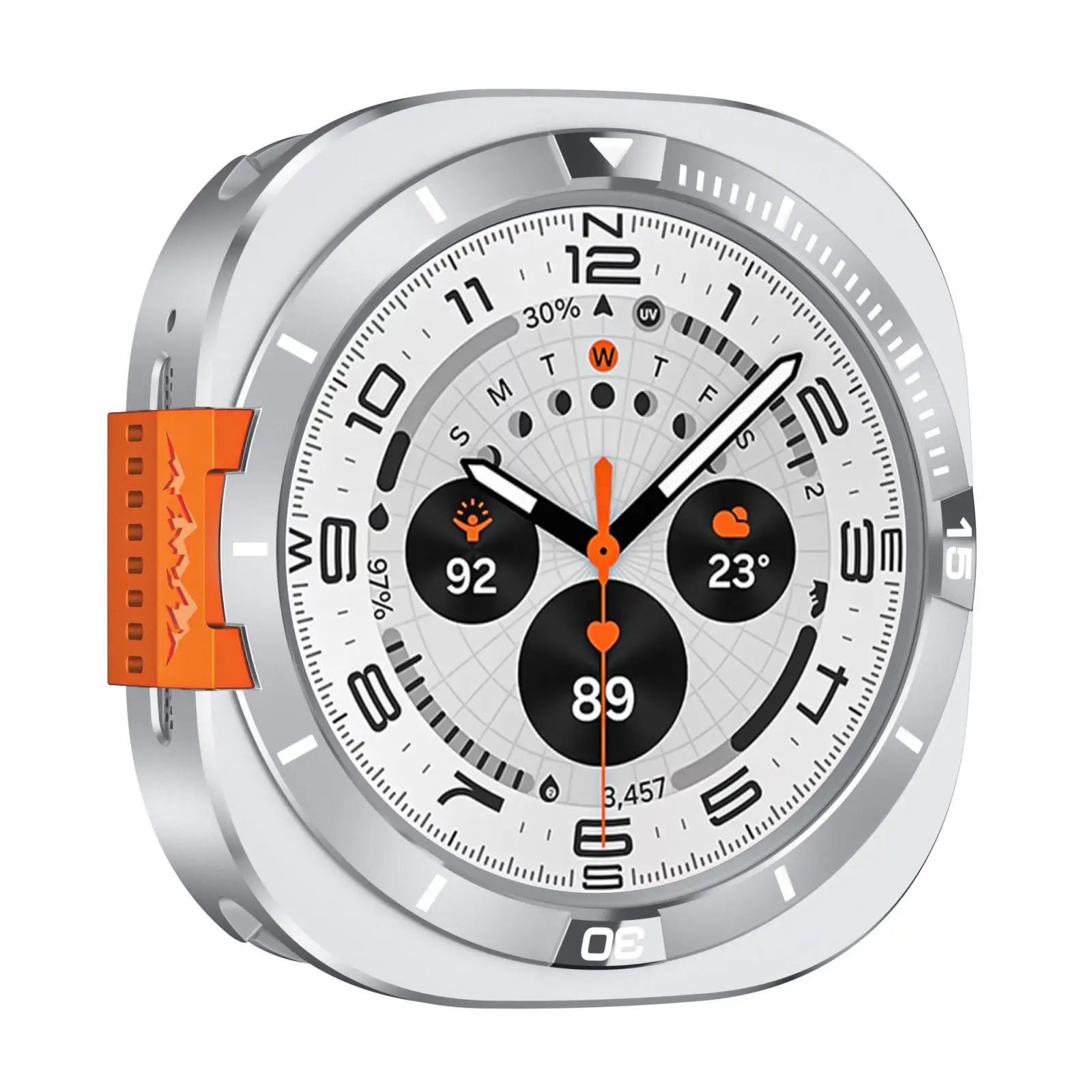 For Samsung Galaxy Watch Ultra 47mm / Ultra 2025 Alpine Style PC Integrated Metal Watch Protective Case(Silver White Oil)