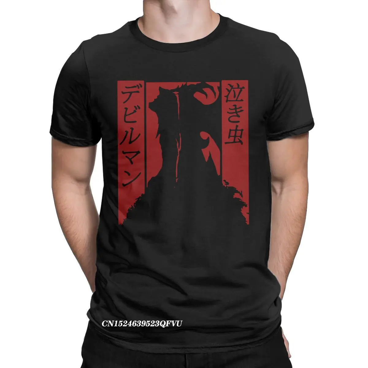 Japan Anime Debiruman Devilman Crybaby Tshirt For Men Pure Cotton T-Shirts Round Collar Tee Shirt Harajuku Clothing Printed