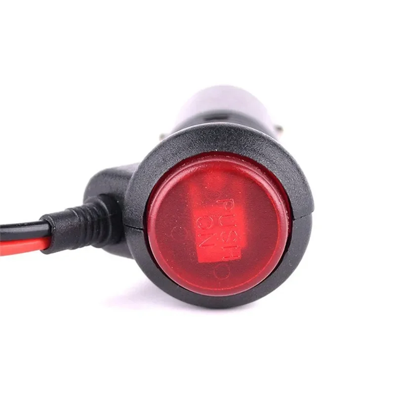 12V 24V Male Auto Car Motorcycle Cigarette Lighter Socket Plug Connector on Off Switch 50cm Universal Connector Switch