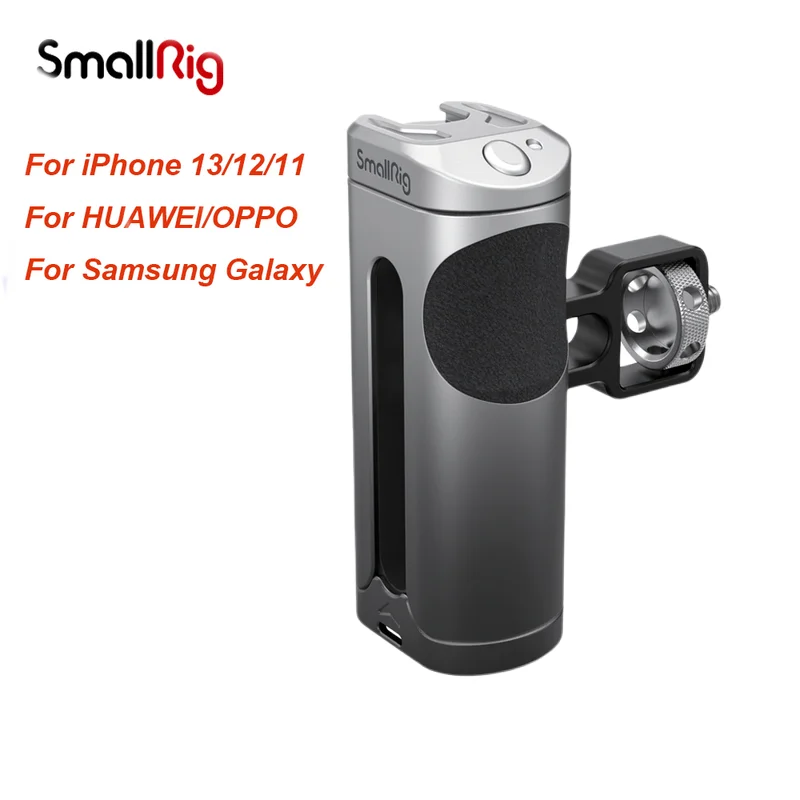 SmallRig สำหรับ iPhone 13 12 Samsung Galaxy จับด้านข้างไร้สายควบคุมอลูมิเนียม Universal Handle สำหรับ HUAWEI OPPO 3838