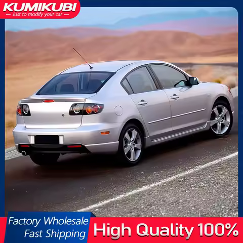 Trunk Spoiler For 2004-2009 Mazda 3 Sedan Factory Style ABS Unpainted Black Flush Mount Trunk Boot Lip Spoiler Wing Deck Lid