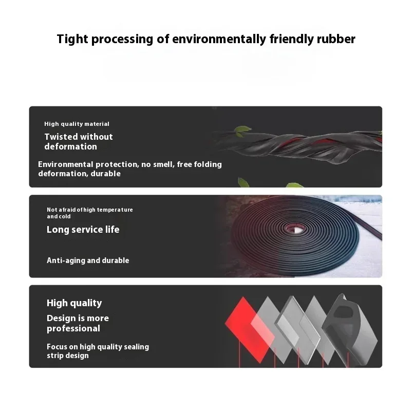 For Xpeng G6/P7i/G9 Car Door Sealing Strip Four Doors Sound Insulation Waterproof Rubber Strip Noise Reduction Auto Accessories