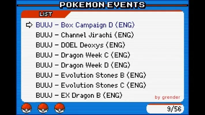 Pokemon Event Distribution Video Game Cartridge Generation 3 Complete English Events Only