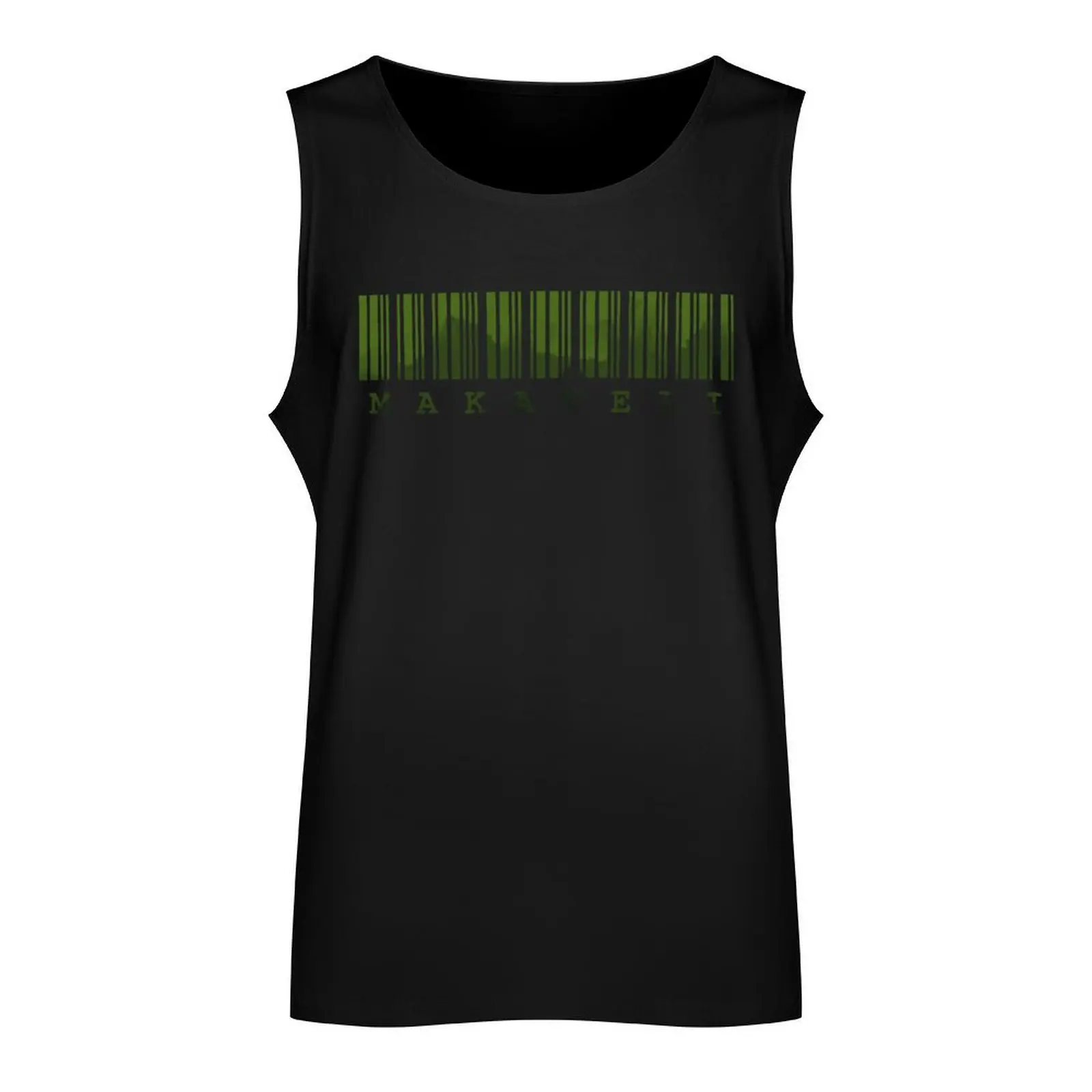 Makaveli Barcode Green 6# Tank Top t-shirts man sleeveless shirt man