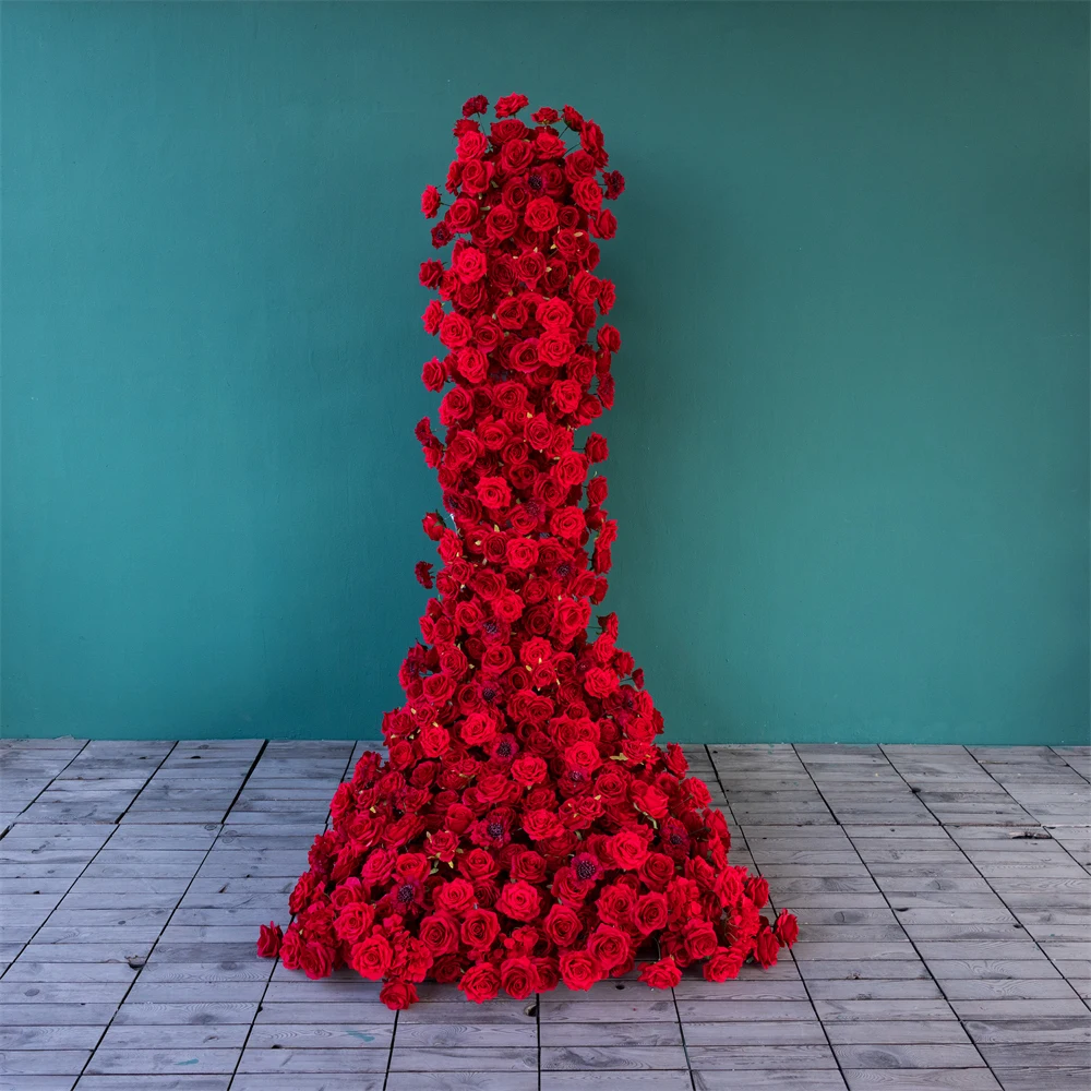 1.5x0.5m Artificial Red Rose Flower Arrangement Sofa Flower Wedding Backdrop Decoration Arch Floral Row Event Party Decor Props