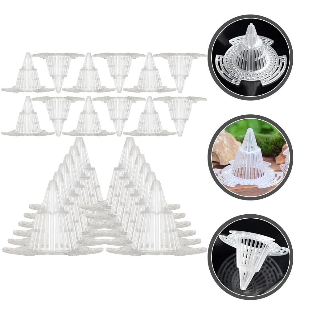 24 Pcs Anti Soil Leak Mesh Pads for Cone Flower Pot Hole Mats Planter Bonsai Transparent PP Bottom Filters Prevent Root Rot