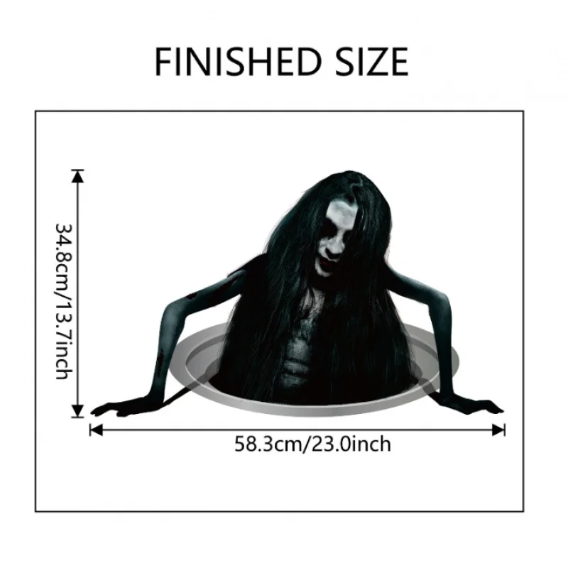 ملصقات حائط للهالوين، ملصقات حائط رعب مثيرة مكسورة على شكل زومبي لتزيين المنزل والحفلات