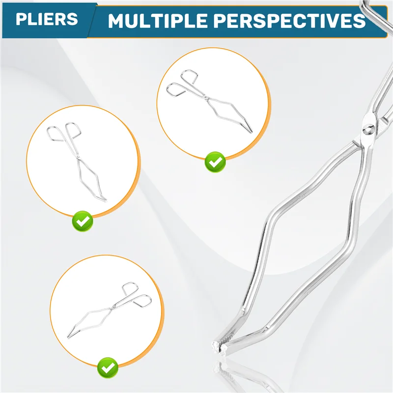 Crucible Tongs Melting Dish Stainless Plier Holder Handle For Melting Pouring Casting Chemical Instruments Lab Supplies 23Cm
