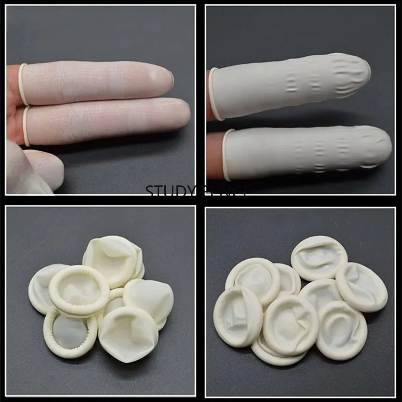100pcs Latex Finger Cots Disposable Ultra-thin Latex Gloves Dust Free Labor Protection Finger Cover Household Cleaning Products