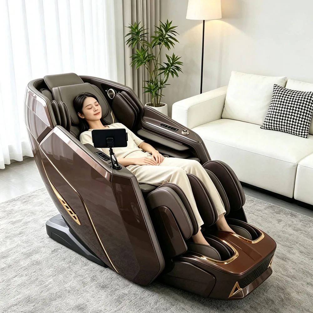 Zero Gravity 4D Massage Chair Luxury Ai Body Scan Sl Track Shiatsu Heating Airbags Calf Rollers Home Seniors Business