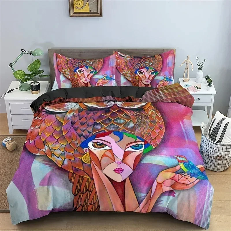 

Abstract Human Face Mystic Artwork Graffiti 3D Duvet Cover Bedding Set Comforter Linen Pillowcases Home Decor Single Double Twin