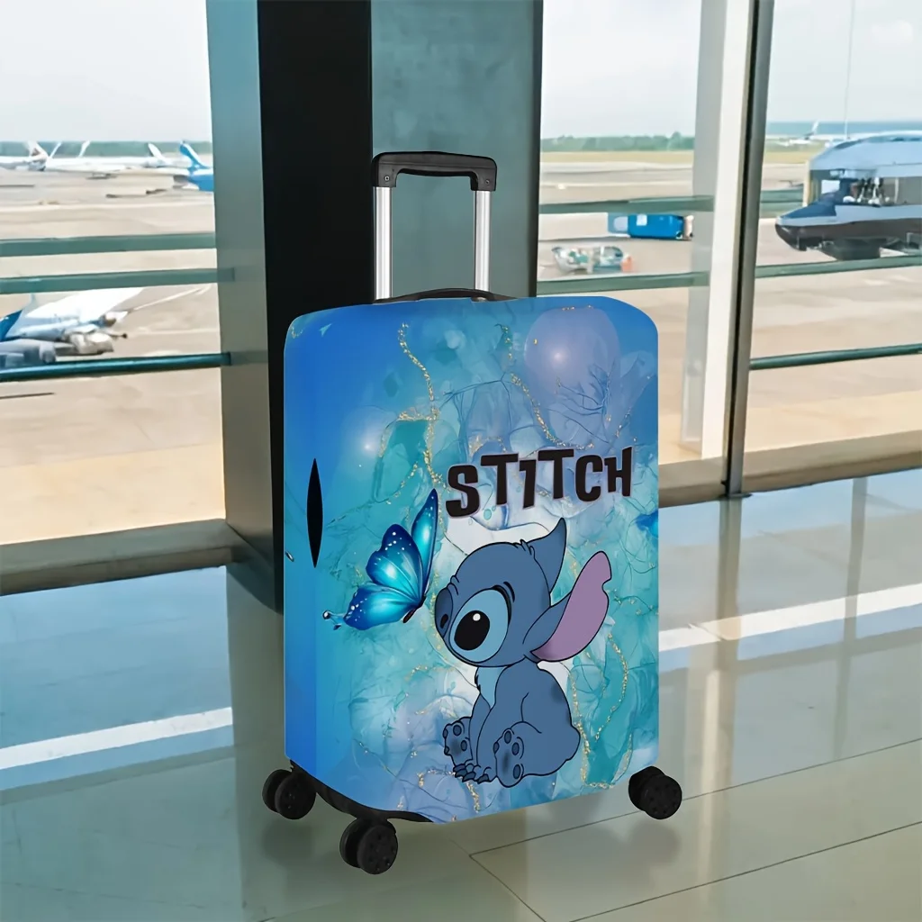 Disney ‌ Housse de valise Stitch Cute Cartoon, fibre de polyester durable, accessoires épais et résistants à l'usure et légers