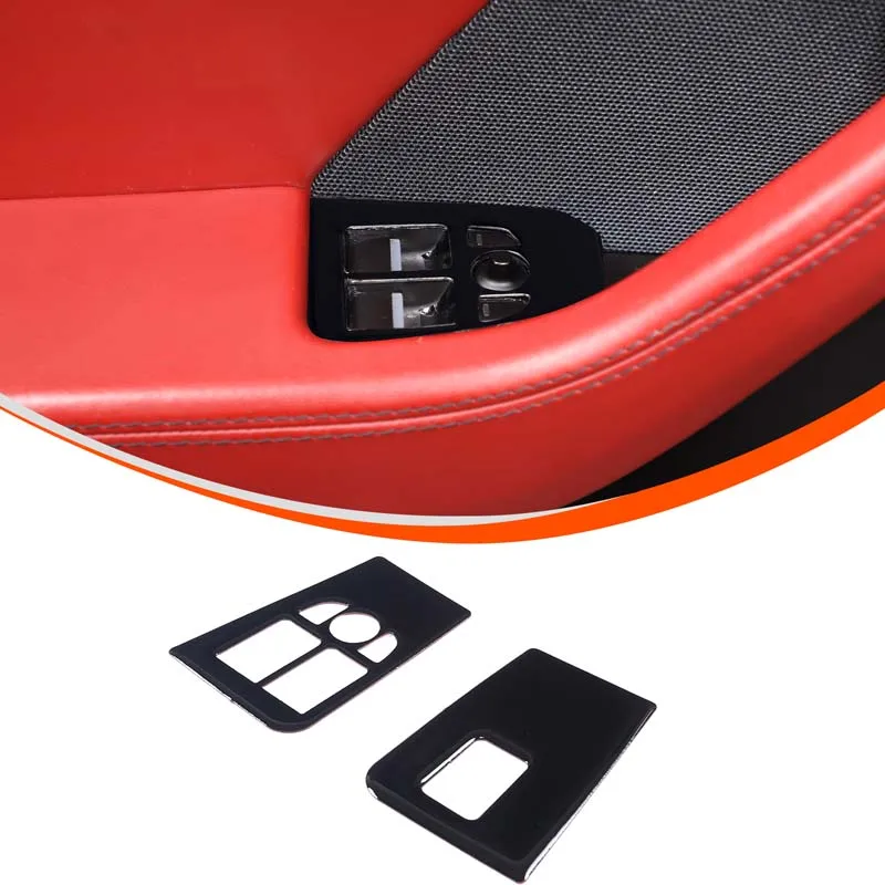 Für Jaguar F-TYPE 2013-2025 Weicher Carbon-Faser Autofensterheber-Knopf Dekorativer Aufkleber Auto-Zubehör