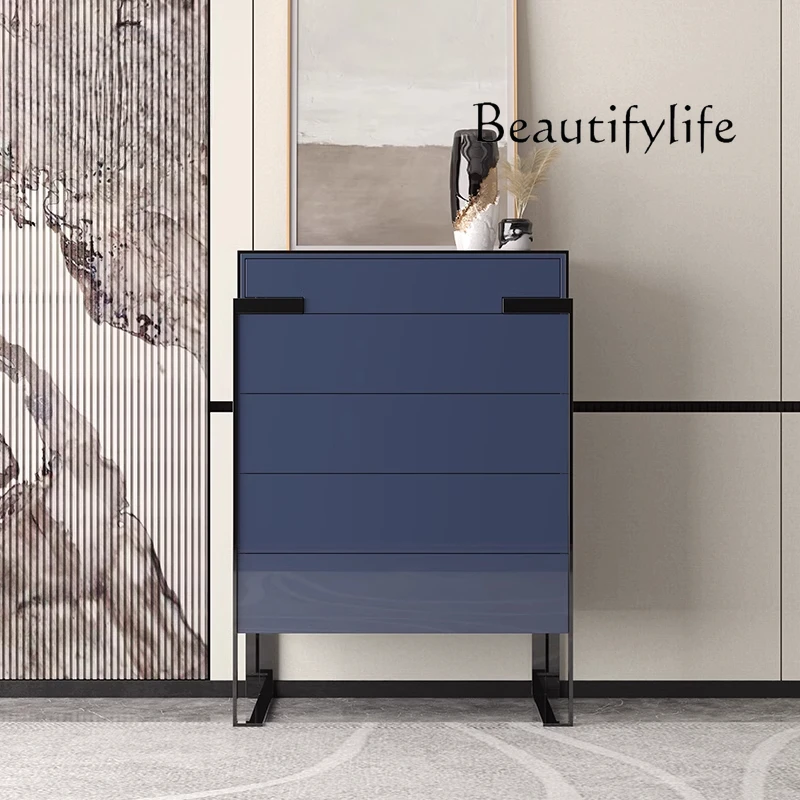 

Italian light luxury chest of drawers Hong Kong style light luxury lockers simple post-modern bedroom chest of drawers paint