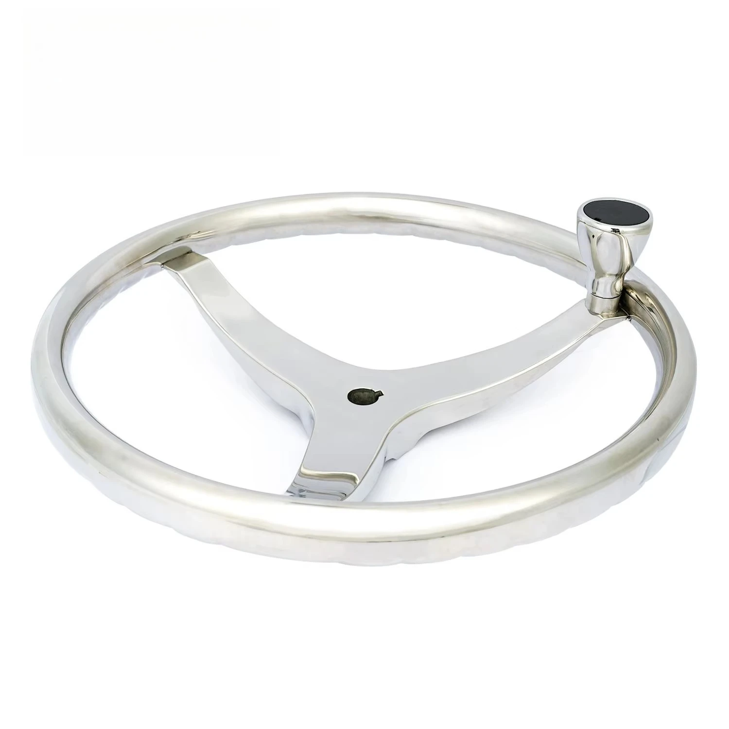 STTL  Stainless Steel Boat Steering Wheel 13.5in 3 Spoke With/without Knob with Finger Grip Parts for Marine Boat Yacht