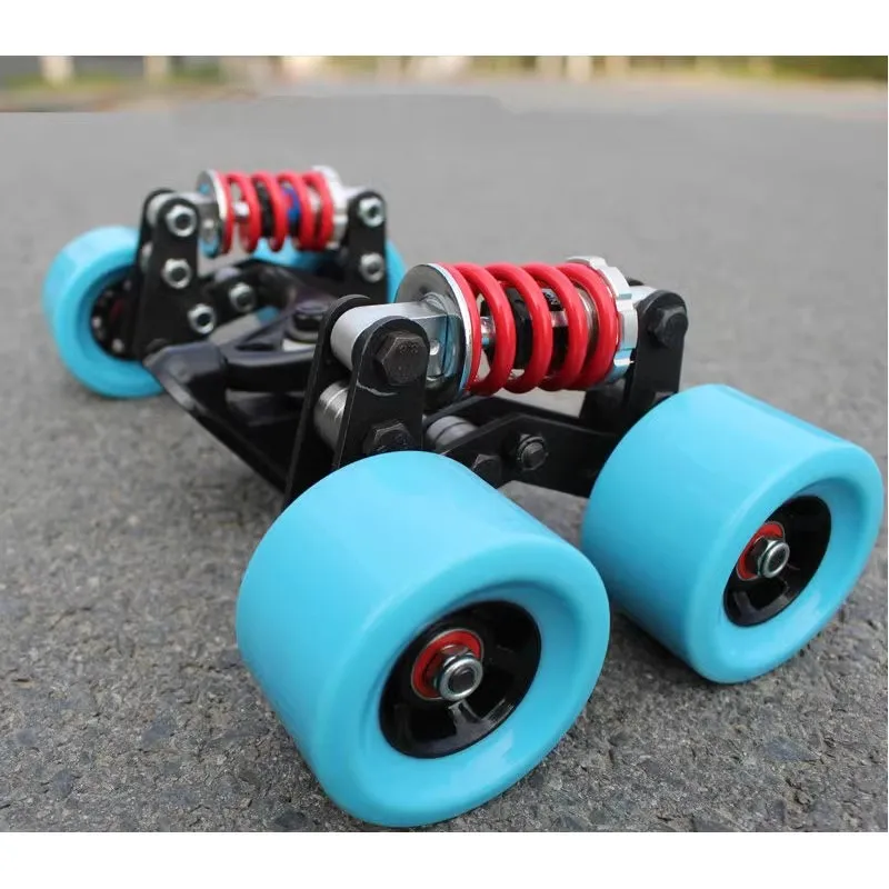 DIY Skateboard Bracket Modification Shock-absorbing Spring Bridge 83mm PU Wheel Electric Skateboard Long Plate Anti Shake Bracke