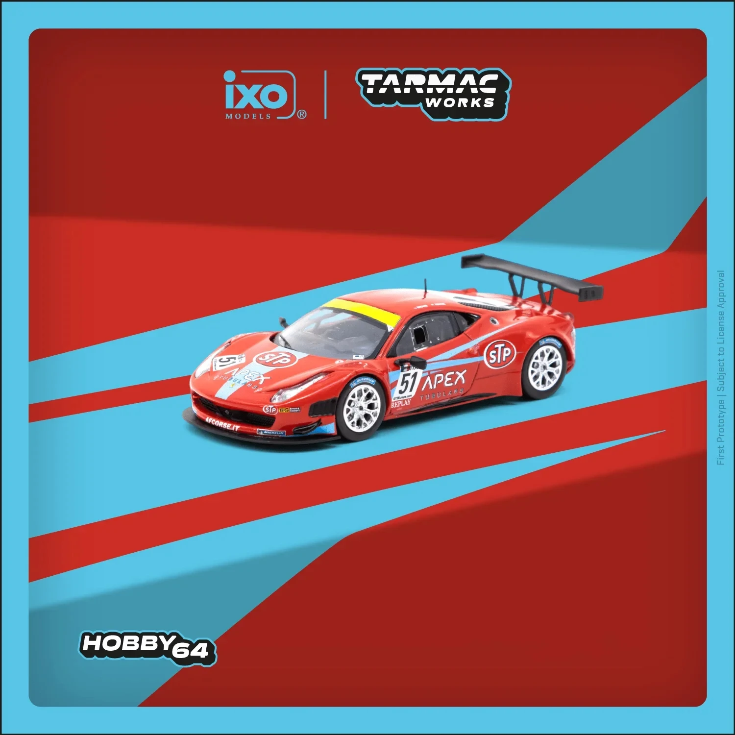 

In Stock TW 1:64 458 Italia 51# Alloy Car Mode Gift