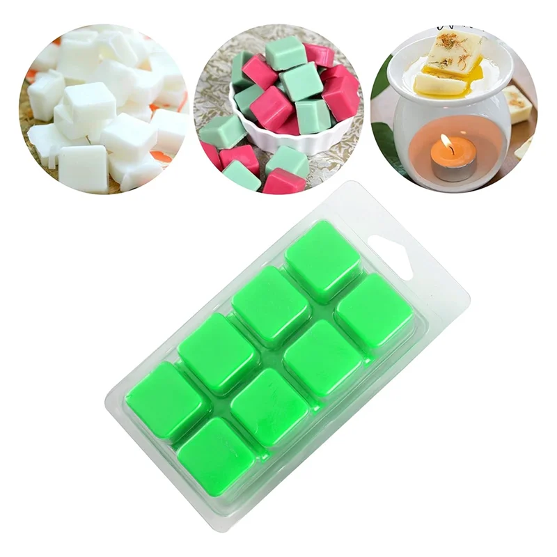 

B84B-50 Packs Wax Melt Containers 8 Cavity Clear Empty Plastic Wax Melt Molds Cubes Clamshells For Tarts Wax Melts