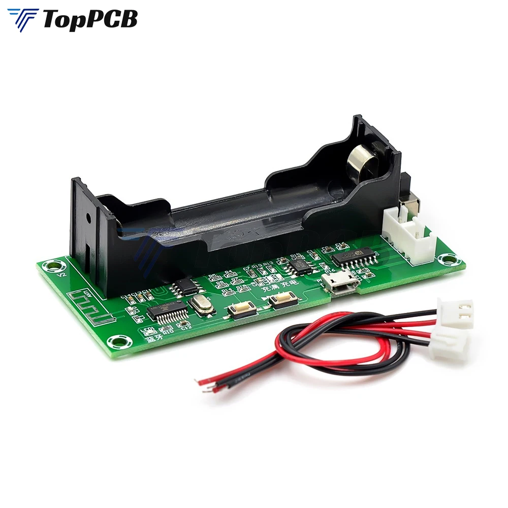 XH-A153 PAM8403 2.0 Channel Bluetooth Power Amplifier Board DC 5V 3W*2 Audio AMP with 18650 Lithium Battery Holder for Speaker