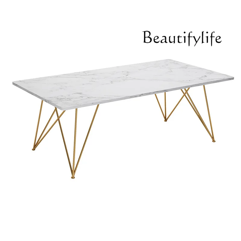 Nordic marble display table clothing store jewelry wrought iron rectangular table