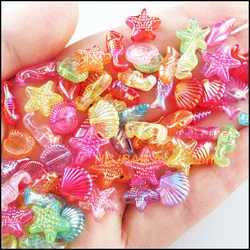 120Pcs Mixed Acrylic Plastic Marine Animals Spacer Beads Charms 12mm-15mm