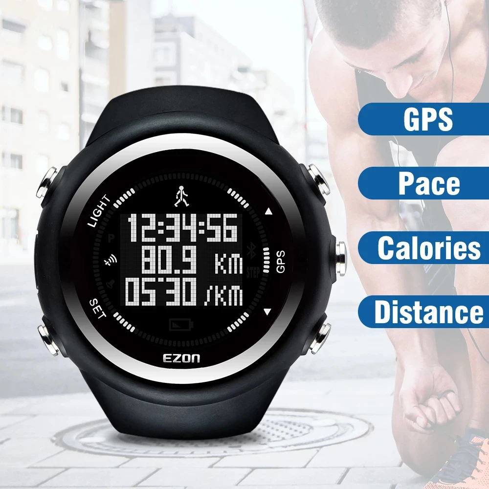 50M Waterproof Watch Men\'s GPS Timing Digital Watch Outdoor Sport Multifunction Watches Fitness Distance Speed Calories Counter