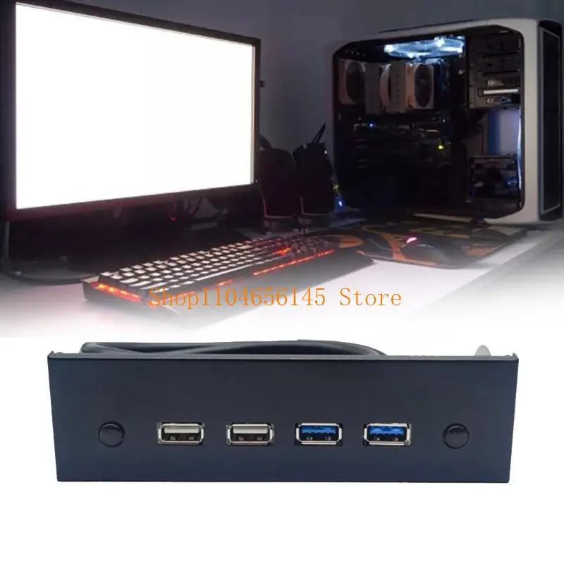 

652F Multi Port USB 2.0 Front Panel Hub for Desktop ROM Drive Bay and Multiple Devices