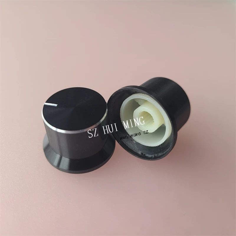8 buah kenop plastik aluminium kenop putar topi potensiometer kenop putar 25*17mm sakelar Volume highlight kontrol pencahayaan Ballast