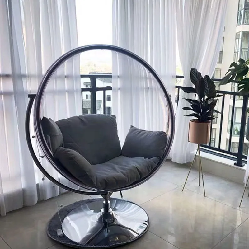 Shaking swing hanging chair Nordic Internet celebrity bubble space acrylic hemisphere transparent glass indoor ins