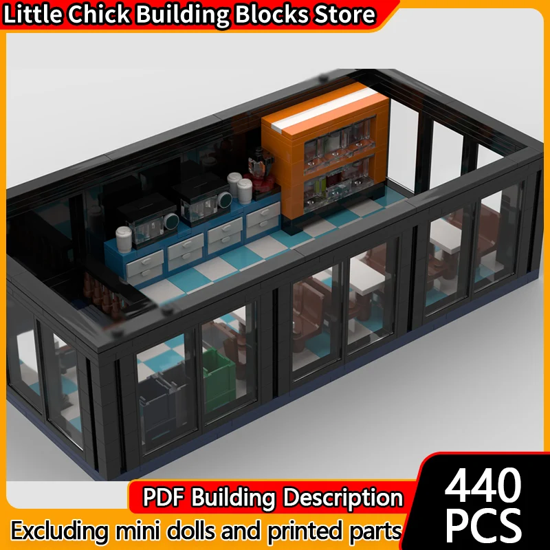 

City Street View Model MOC Building Bricks Office Break Room Modular Technology Children Holiday Gifts Assemble Toys Suit