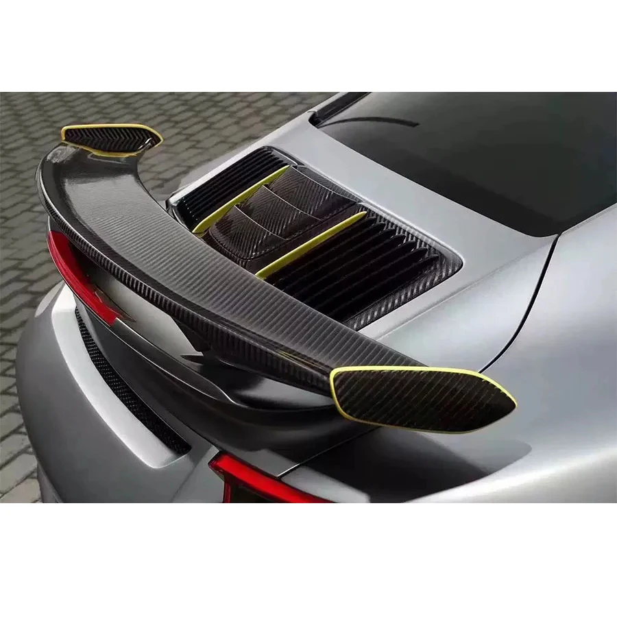 For Porsche 911 991 carbon fiber Tail fins Rear Trunk Spoiler Guide Wing Rear Wing diverter Car Accessories body kit