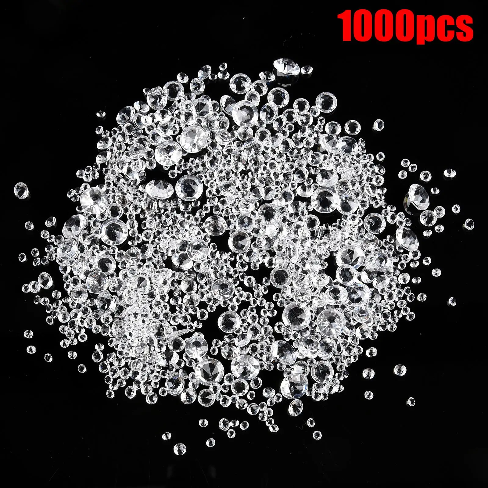 1000pcs 3-10mm Transparent Acrylic Beads Mixed Loose Beads For Jewelry Making DIY Diamond Wedding Party Decorate