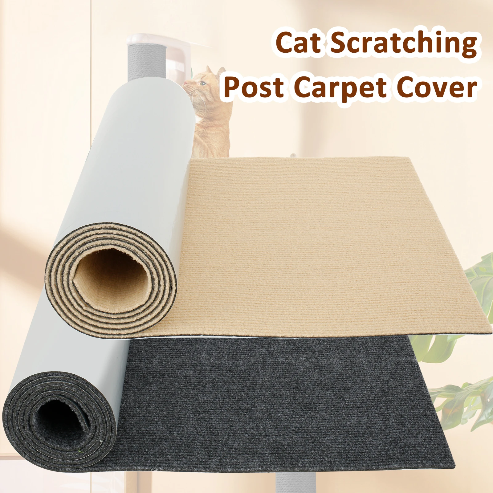 40×200CM Cat Couch Protector Cat Scratch Protector with Strong Adhesive Trimmable Non Woven Cat Scratch Mats Cats Scratch Board