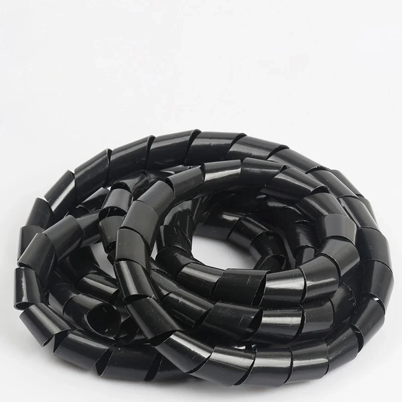 Cable Sleeve Winding Pipe Spiral Wrapping Transparent/Black Wire Organizer Sheath Tube 4-20MM Plastic Tape Management Protector