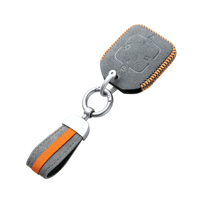 Fashion Alcantara Suede Car Remote Key Case Cover with Keychain for Zeekr 7X  Bluetooth Key Cover Decorative Accessories