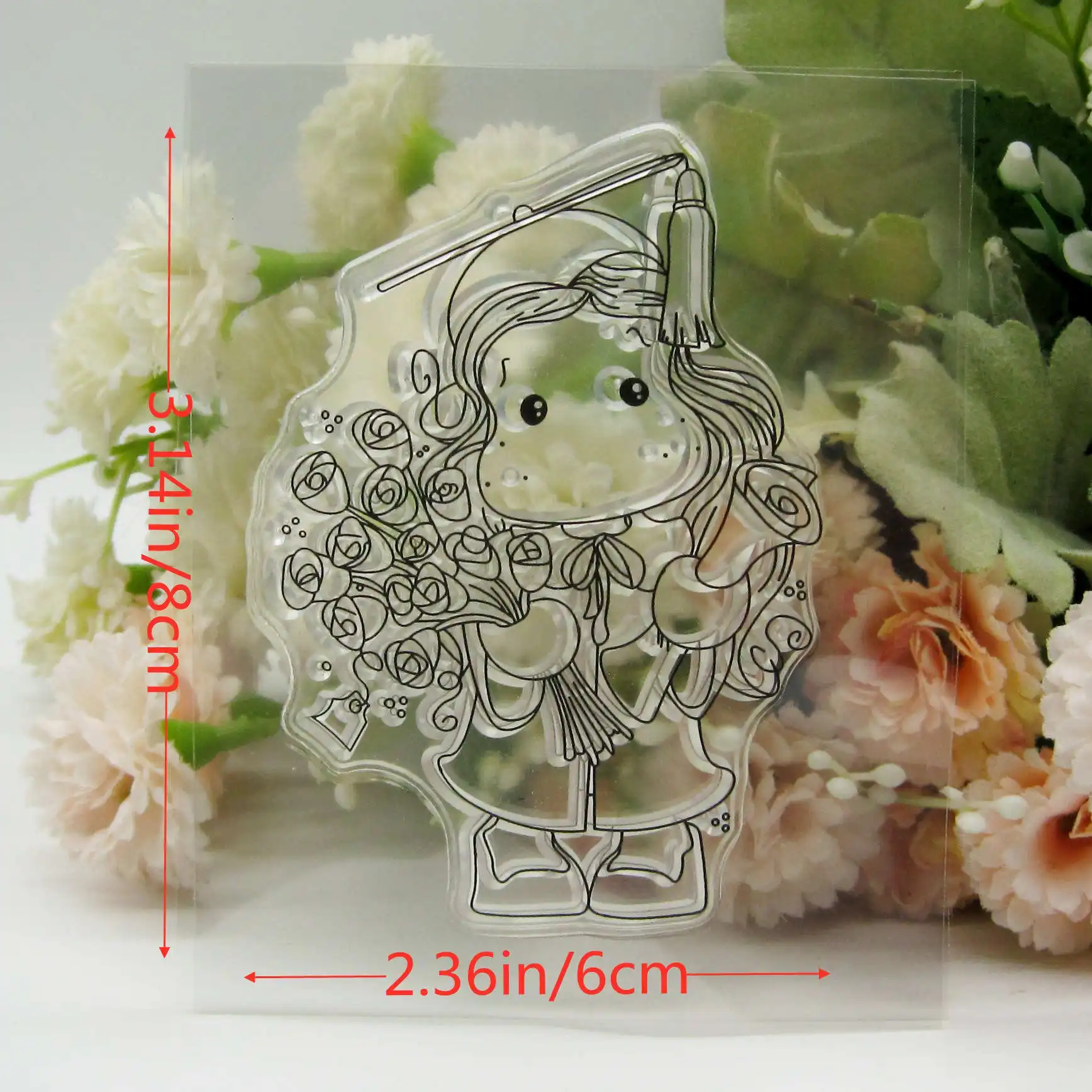 ClearMagnolia Girl Transparent Silicone Rubber Stamp, Metal Die Sheet Cling, DIY Scrapbooking, Cute Pattern, Stamp do albumu fotograficznego