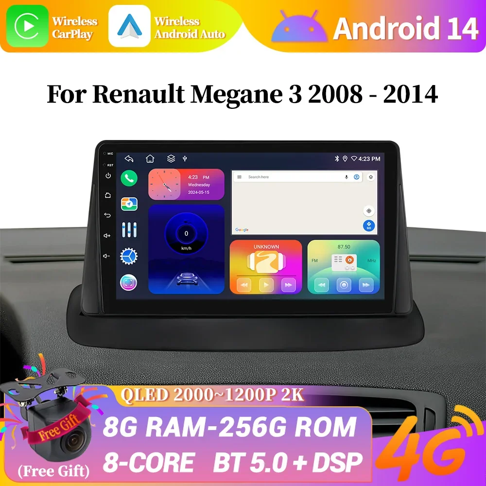 Car Radio Multimedia for Renault Megane 3 2008 - 2014 Video Player Navigation GPS  WIFI Carplay  2 Din Android Car Stereos