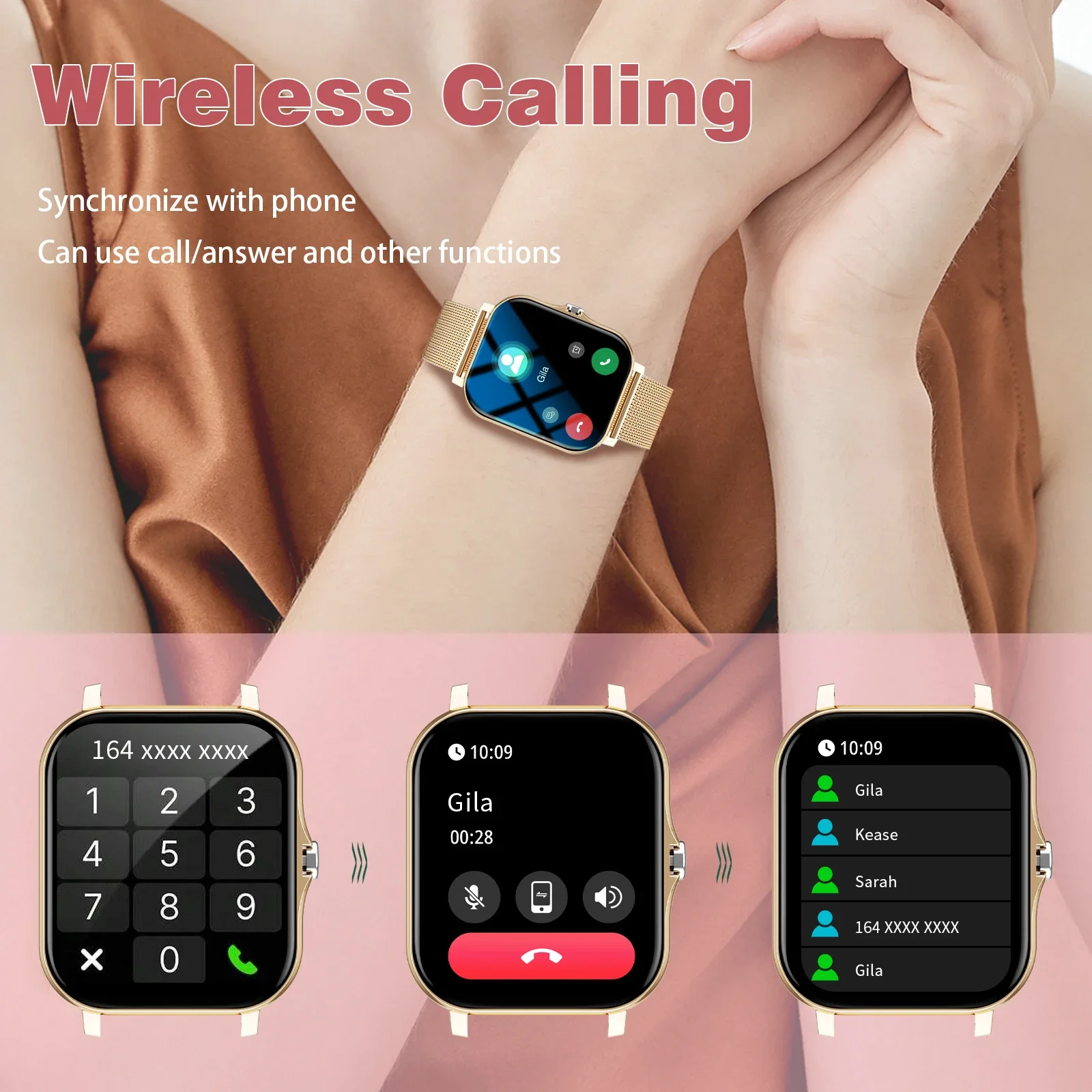 ساعة رياضية للرجال، اتصال لاسلكي، أوضاع رياضية متعددة، متوافقة مع ساعات آيفون وأندرويد الخارجية للرجال #4