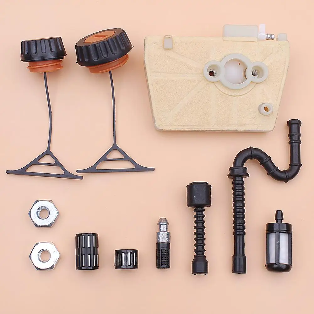 Tapa de tanque de línea de filtro de aceite y combustible de aire para Stihl 038 MS380 MS 380, barra de motosierra, Perno de embrague, pistón, rodamiento de agujas, 1119, 120