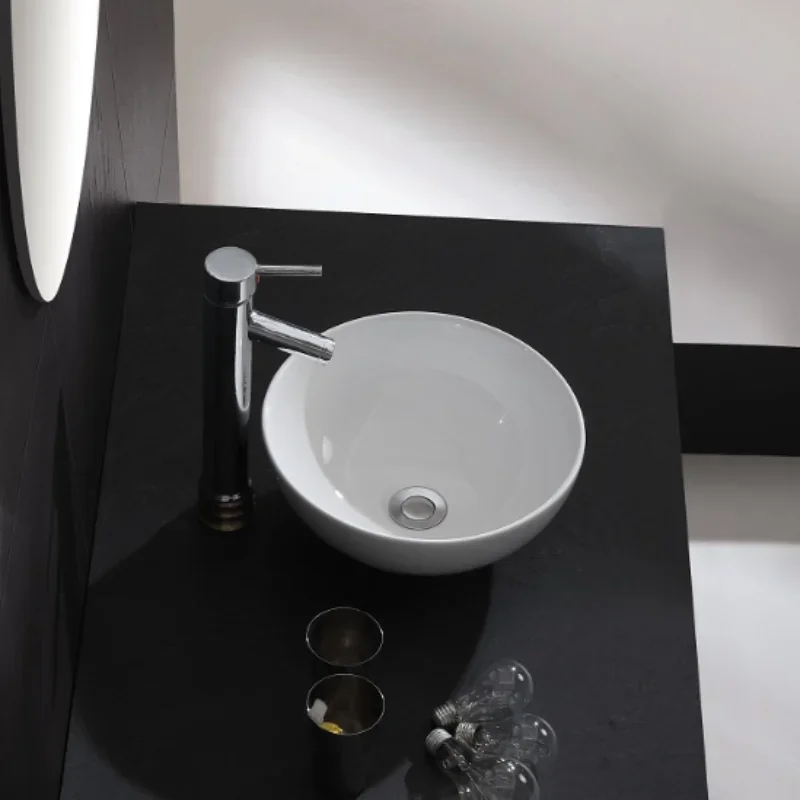 Dining Room Bathroom Sink with Faucet Oval Design Container Sink White Bathroom Container Sink