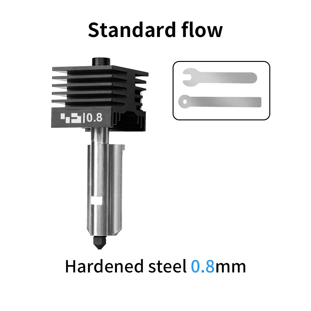 Voor Bambu Lab P2S Verbeterde Hotend 0.2/0.4/0.6/0.8mm gehard stalen mondstuk Vervang Hot End Bambulab H2D H2S 3D Printer Printkop