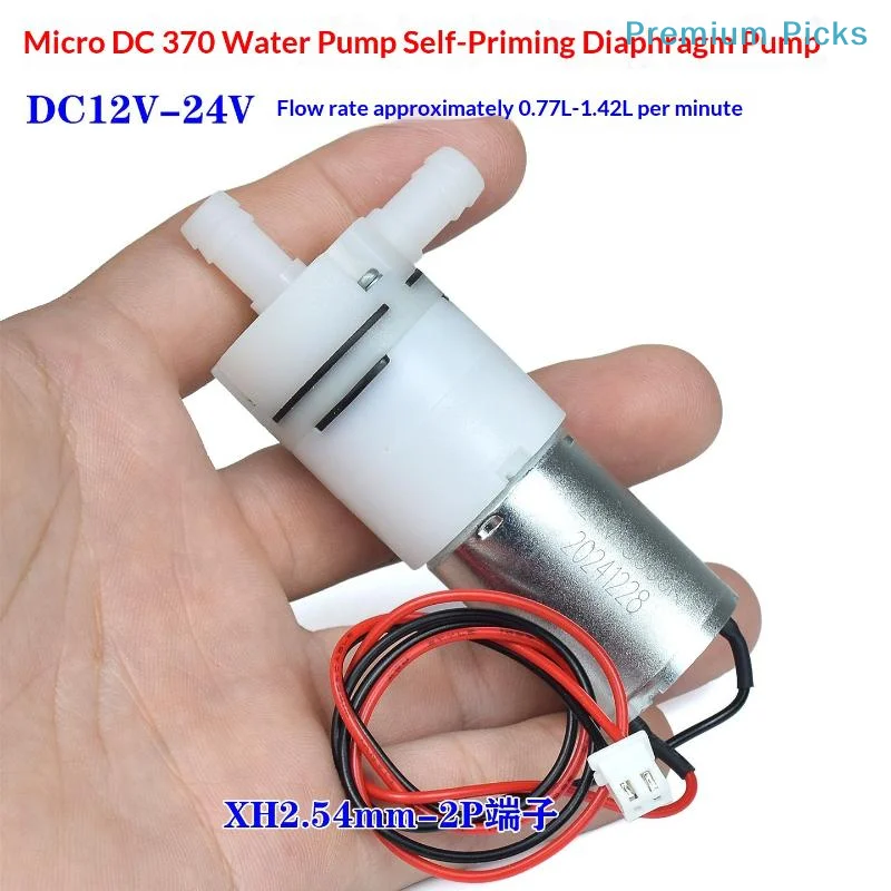portableMini 370 Motor Water Pump DC 12V-24V Large Flow Dry Burning Resistant for DIY Aquarium Dispenser Water Feature