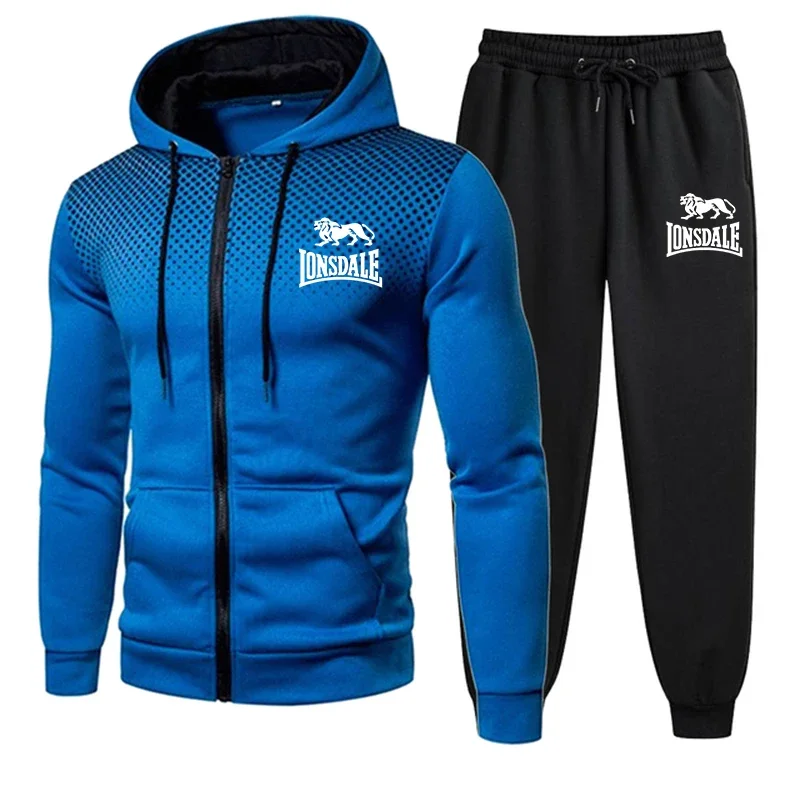 Men's Tracksuit Hoodies Sports Casual Versatile Sweatpants Outdoor Jogging Daily High Quality Zipper Coat Suit Hot Sales Fashion