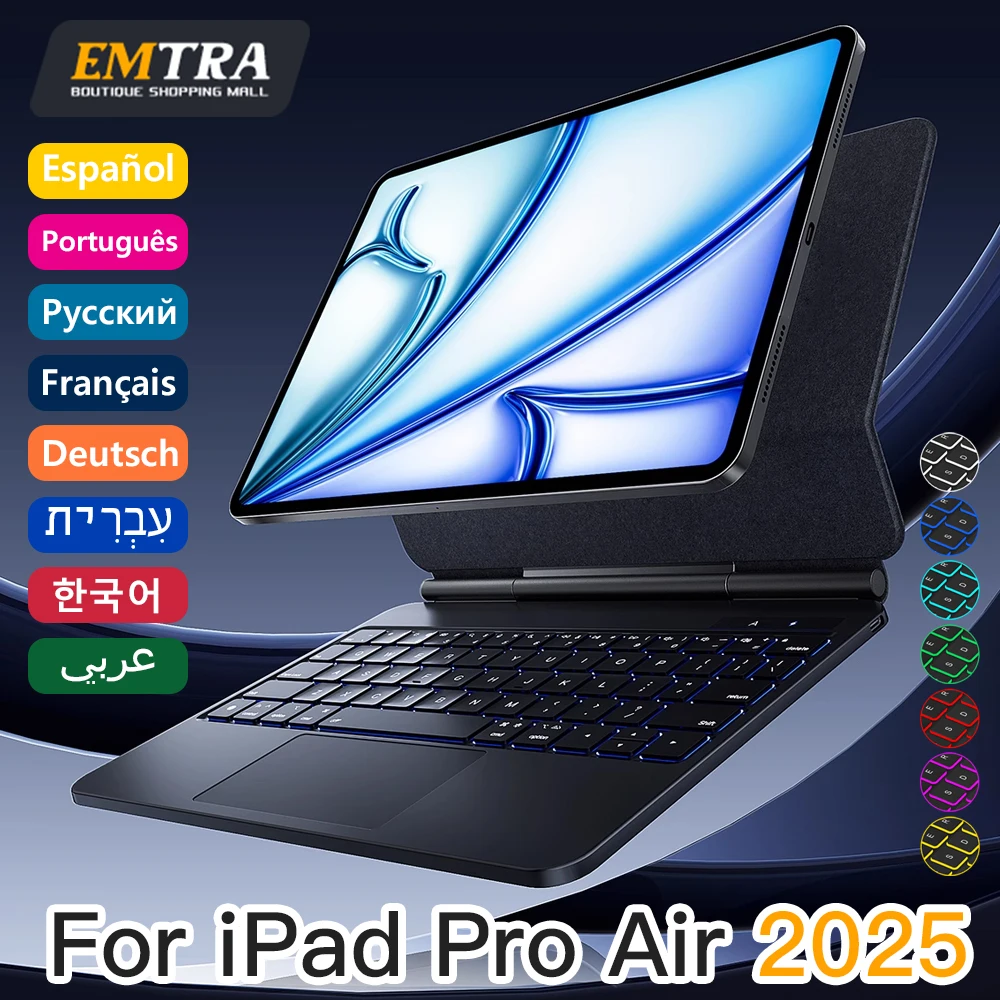 

Magic Bluetooth Keyboard for IPad 10th 11th 2025 Air 11in 13in Keyboard Wireless for IPad Air 4 5 6 Pro 11 12.9 Backlit Keyboard