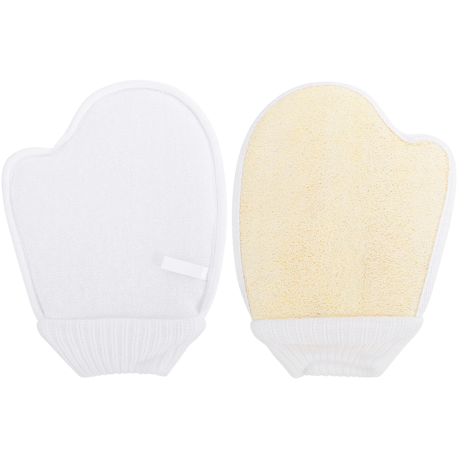 2 قطعة قفازات اللوف الإسفنج قفازات حمام التقشير لفرك الجسم أداة العناية بالبشرة على الوجهين تنظيف عميق لطيف على