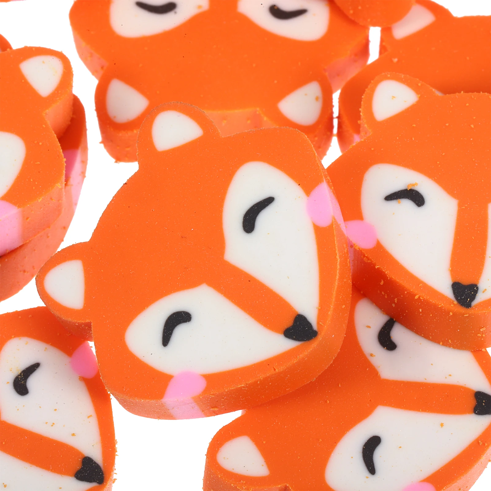

50 Pcs High Capacity Little Fox Eraser Child Multipack Tpr Chic Pencil Top Erasers in Bulk