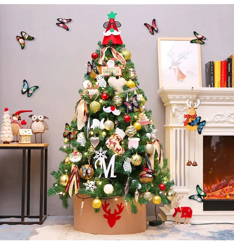 12-teiliges Set Weihnachts-Schmetterling Wandaufkleber 3D Schmetterlinge Raumdekoration Haus- und Gartendekoration Magnet Festival-Dekor Aufkleber – Detail 5