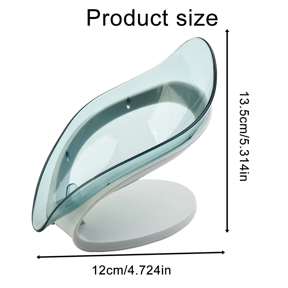 Suction Cup Soap Dish Box For Bathroom Shower Soap Holder With Drain Portable Leaf Shape Toilet Laundry Soap Rack Tray For Basin