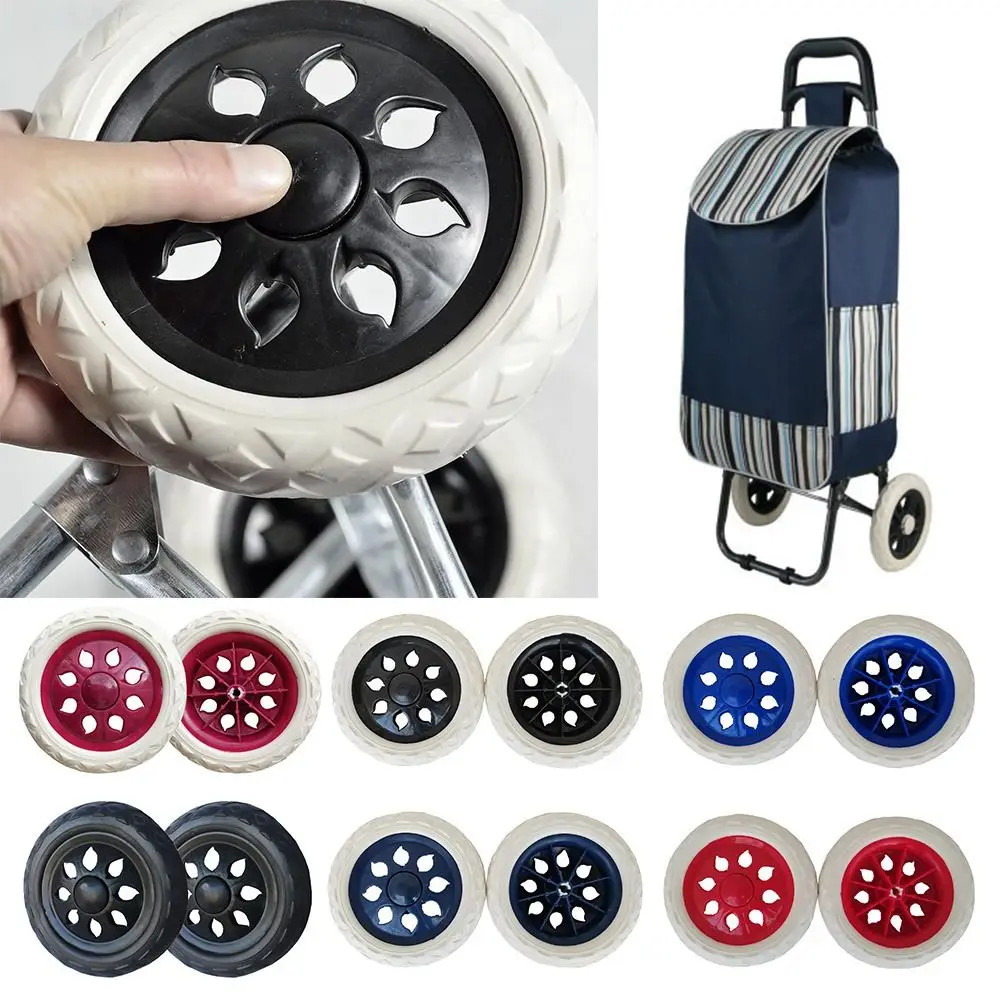 2Pcs 6.5 Inch Shopping Cart Wheels Trolley Caster Replacement Rubber Foaming Anti Slip Tire Wheel Flexible Luggage Accessories