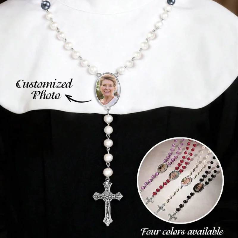 

Custom photo necklace, unisex Catholic jewellery, meaningful gifts for Mother's Day, Father's Day and Christmas, Catholic gifts